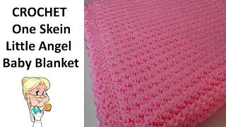 One Skein Little Angel Baby Blanket - Uses One 14 oz skein Just Yarn Value Yarn.  #makeitpremier