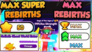 HOW TO GET *50* MAX SUPER REBIRTHS & REBIRTHS in Arm Wrestle Simulator!! (Roblox)