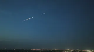 SpaceX dusk launch of Starlink 6-59 in 4K from drone