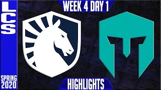 TL vs IMT Highlights | LCS Spring 2020 W4D1 | Team Solomid vs Immortals