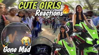 Cute Girls Shocking & Boys Crazy Reactions on Zx10r💚|IIT College Gone Mad🤯|