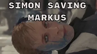 Detroit Become Human- Simon Saving Markus cutscenes + Simon and Markus hug