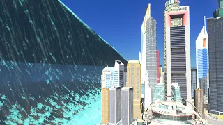 Mega Tsunami Wipes out modern City | Cities Skylines Tsunami #267
