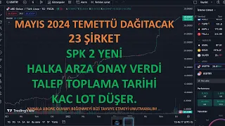 MAYIS AYINDA TEMETTÜ DAGITACAK 23 ŞIRKET 2 YENI HALKA ARZ TALEP TOPLAMA TARIHLERİ 27.04.2024