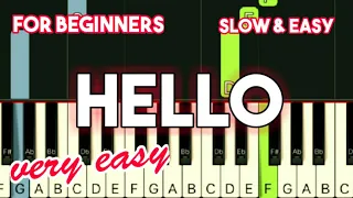 LIONEL RICHIE - HELLO | SLOW & EASY PIANO TUTORIAL