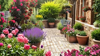 Beautiful garden ideas: Patio Flower Garden #chelseaflowershow #gardenideas #rhsbridgewater #viral