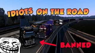 IDIOTS On The Road #2 - Someone Got Banned | Funny moments - Euro Truck Simulator 2