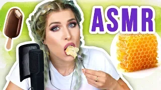 I try ASMR! 😍 A honeycomb, marshmallow, pickles, chocolate| Agnieszka Grzelak Vlog