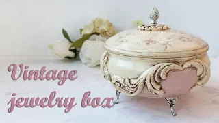 Vitage jewelry box - Decoupage art - Home Decor DIY