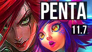 KATARINA vs NEEKO (MID) | Penta, Rank 1 Kata, 7 solo kills, 1.9M mastery | BR Challenger | v11.7