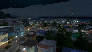 Nightly Mega Tsunami VS Big Island | Cities Skylines Tsunami #191