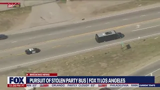 Party bus car chase: High-speed pursuit for stolen vehicle | LiveNOW from FOX