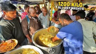 40/- Rs All Day Nashta 😍 Street Food India | 24 Carat Chaat, Desi Ghee Pav Bhaji, Hyderabadi Pulao