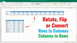 Rotate or flip excel data from row to column, convert excel row to column