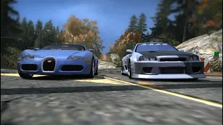 Bugatti Veyron vs Nissan Skyline GTR R34 Junkman Power in NFS MW