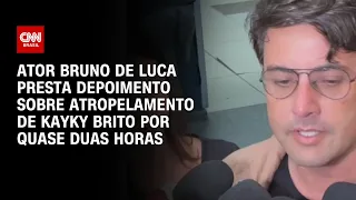 Ator Bruno de Luca presta depoimento sobre atropelamento de Kayky Brito por quase duas horas