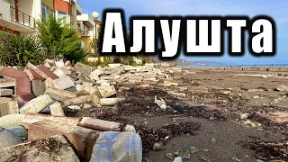 Последствия шторма в Крыму. Алушта, Рыбачий стан, "Парк Ля Мэр", лодочный кооператив "Волна".