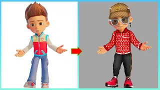 Ryder Paw Patrol Glow Up Into Rich Kid - Paw Patrol The Movie  @CartoonArt68