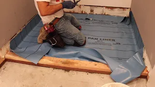 how the pros install shower pan liner