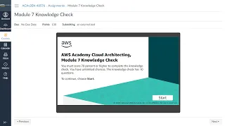 Module 7 Knowledge Check | AWS Academy Cloud Architecting | Connecting Networks