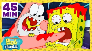 Bob Esponja | Las mejores peleas de Bob Esponja y Patricio Estrella en 45 minutos | Bob Esponja