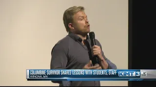 Columbine survivor shares lessons with students, staff