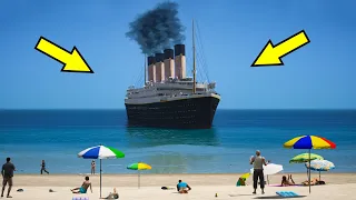 GTA 5 Titanic Menabrak Pantai (Kapten tidak punya waktu untuk menghentikan Titanic) GTA V