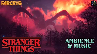 Stranger Things Ambience 4K | In Sight of the Mind Flayer 🎶 2+ HRs w/ original score (Seasons 1 & 2)