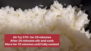 Perfect rice cook in the air fryer. rice in the air fryer? | air fryer rice