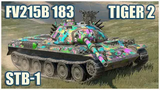 STB-1, FV215b (183) & Tiger II • WoT Blitz Gameplay