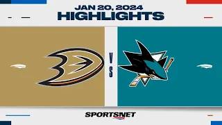 NHL Highlights | Ducks vs. Sharks - January 20, 2024