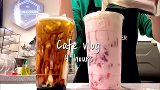 (Sub)🙇🏻‍♀️‼️140만 기념‼️🙇🏻‍♀️ 카페브이로그 4시간 모아보기 / cafe vlog / 더리터 / asmr / nobgm