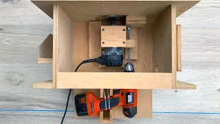 How to Make the Electric Router Lift from screwdriver. Router  Lifting Attachment .DIY .Woodworking