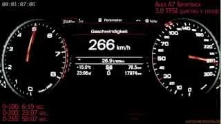Audi A7 3.0 TFSI acceleration & top speed