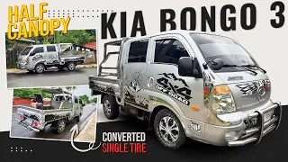 KIA BONGO 3 CONVERTED TO SINGLE TIRE WITH HALF CANOPY