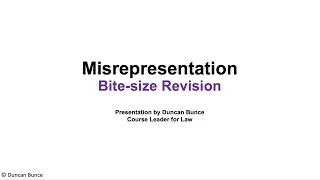 Misrepresentation - Contract Law Revision (Bite-Size)