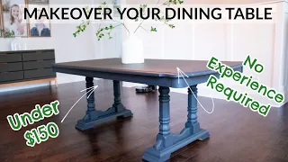 DON'T BUY NEW FURNITURE! // Dining Table Makeover DIY For Under $150!