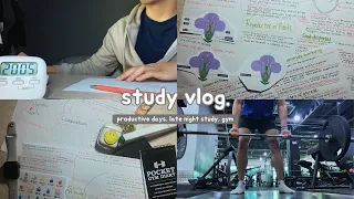 study vlog ☁️  late night studying, productive days, gym