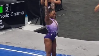 Simone Biles NEAR PERFECT Yurchenko Double Pike Vault (9.8 Execution!) + Cheng - US Championships 23