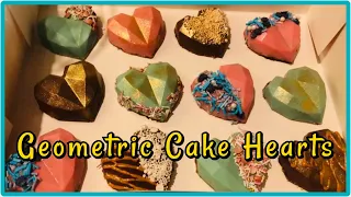 How to make  geometric cake hearts Cake hearts tutorial By MAO Cooking Kitchen