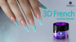3d French nail using PowerGel by Magnetic