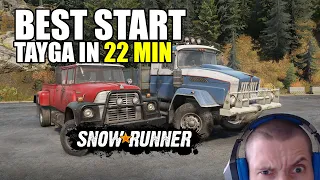 Snowrunner: Best start or How to get Tayga in 22 minutes