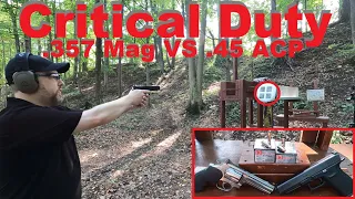 Hornady Critical Duty .357 Magnum VS .45 ACP Ballistic Test (With Metal Barrier)