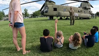 Chinook helicopter landing as part of the HSD summer program