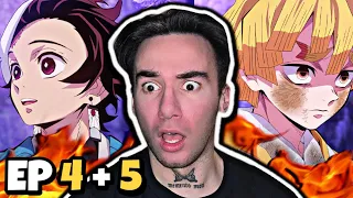 WHY AM I CRYING !? — DEMON SLAYER - Episode 4 AND 5 (REACTION)