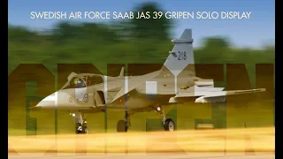 Turku Air Show 2023 Swedish Air Force Jas 39 Gripen Solo display. Loud display!