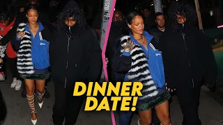 Rihanna & ASAP Rocky step out for a dinner date at Pastis in New York, NY