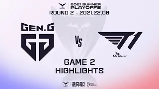 GEN vs T1 Highlights Game 2 | Playoffs Round 2 Day 2 | 2021 LCK Summer Split