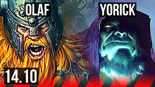 OLAF vs YORICK (TOP) | 6 solo kills, 13/3/3, 500+ games | EUW Grandmaster | 14.10