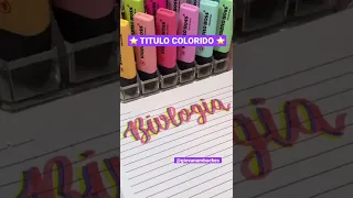 ⭐️ IDEIAS DE TITULOS PARA CADERNO | Titulo Bonito e Colorido | Titulo em Lettering ⭐️ #shorts